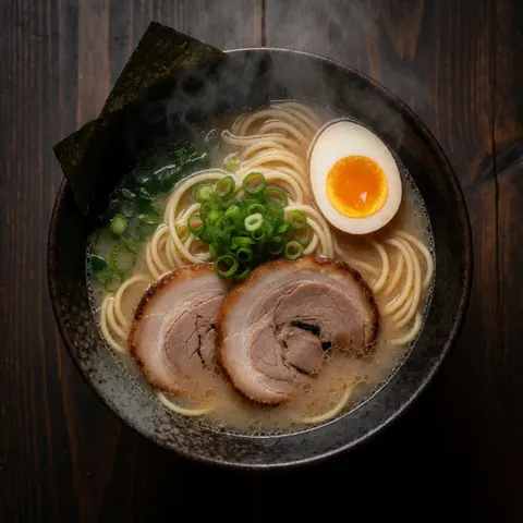 Bowl of ramen from above